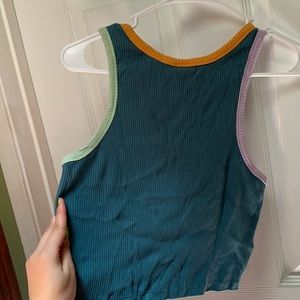Cropped multi color tank